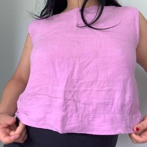 Seek shelter linen top